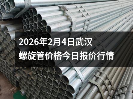 2026年2月4日武漢螺旋管價格今日報價行情